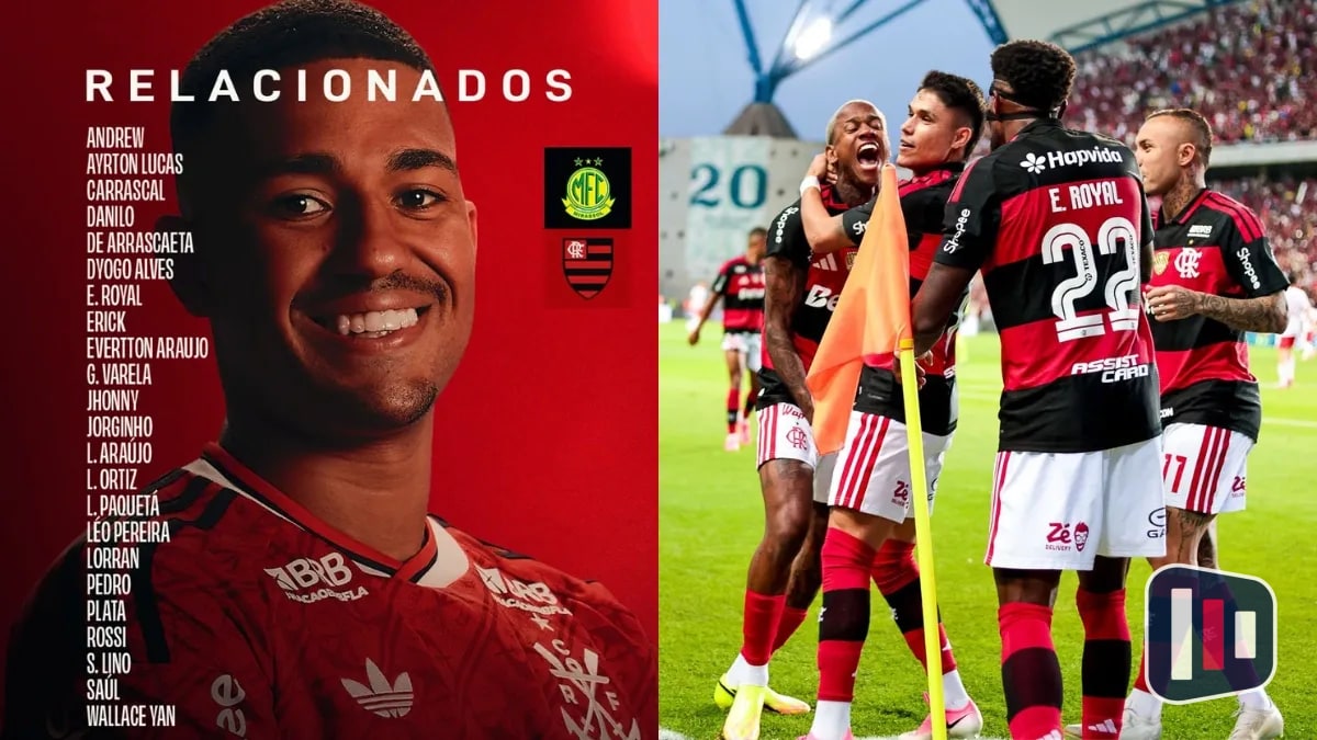 Flamengo divulga relacionados e escalação para enfrentar o Mirassol no Brasileirão