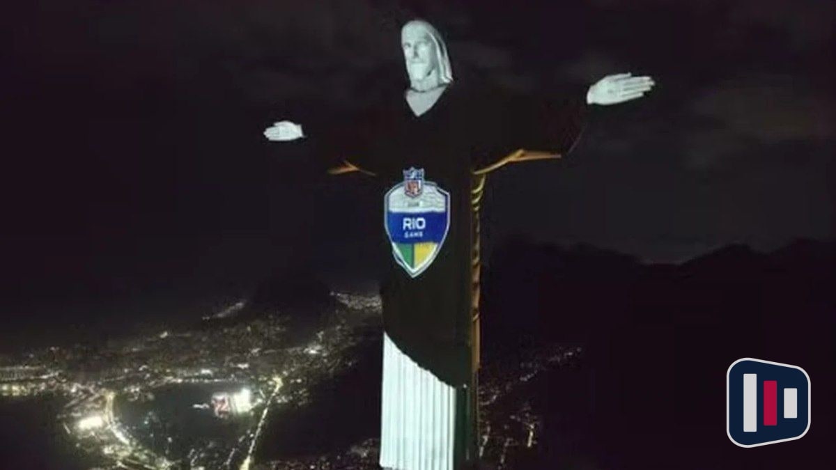 Cristo Redentor ganha projeção especial da NFL para jogo no Rio