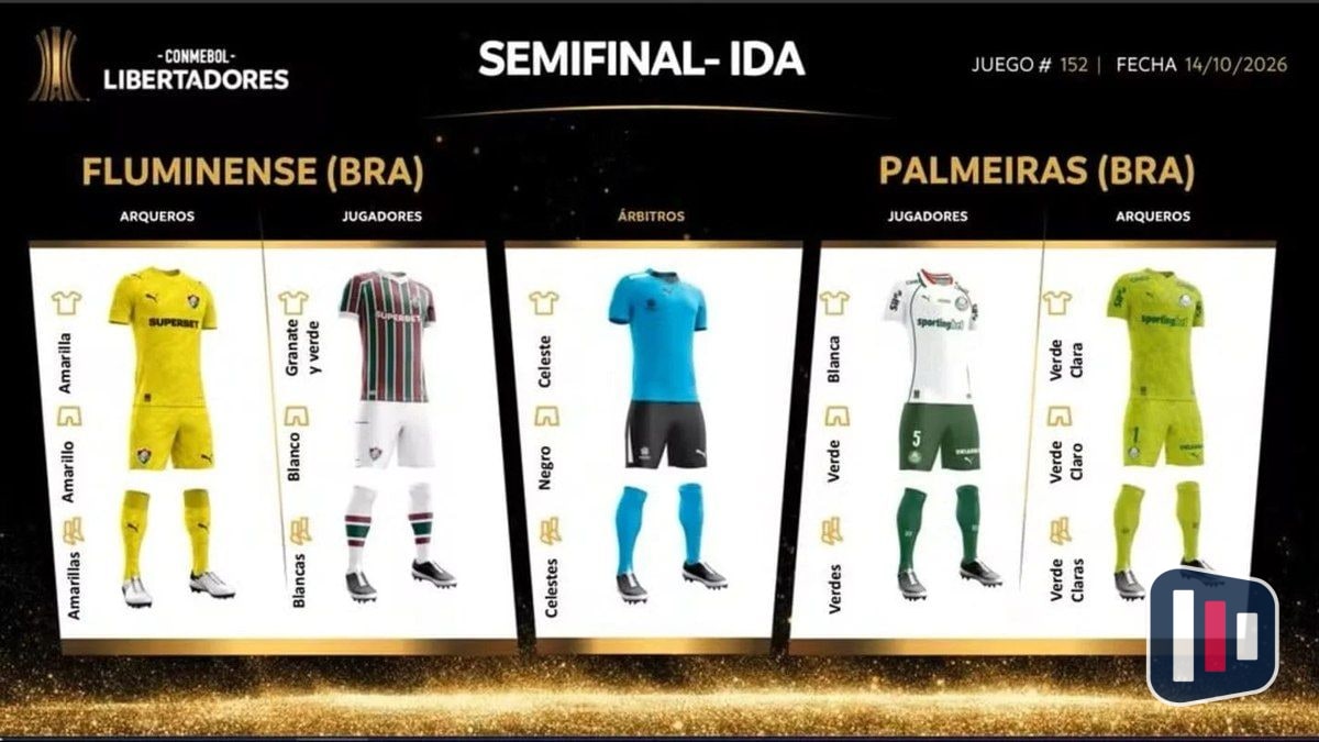 Fluminense e Palmeiras: Conmebol define uniformes para semifinal da Libertadores 2026