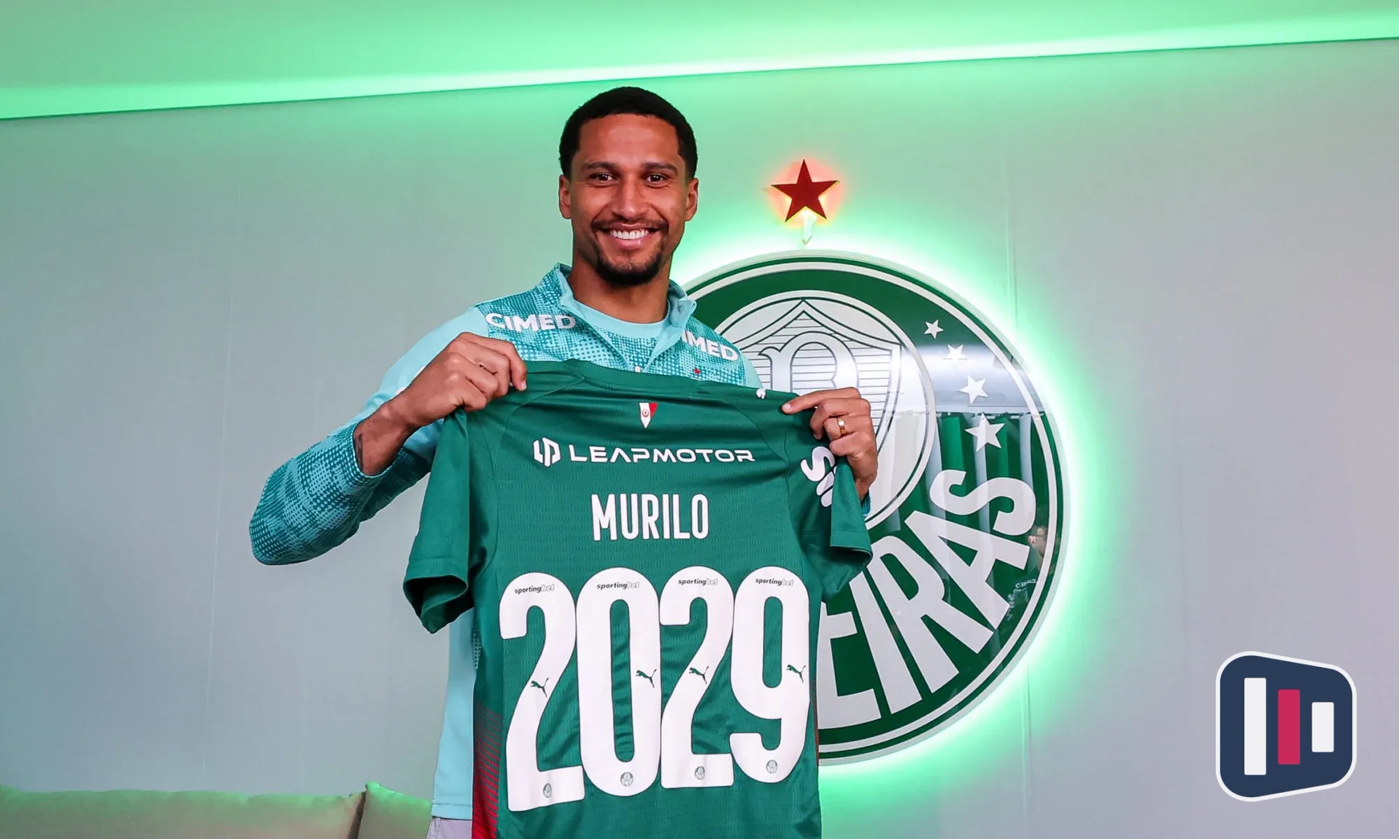 Murilo renova com o Palmeiras até 2029 e entra para a história do clube