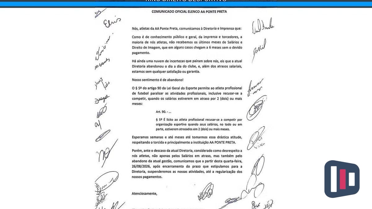 Greve na Ponte Preta escancara crise e ameaça participação na Série B