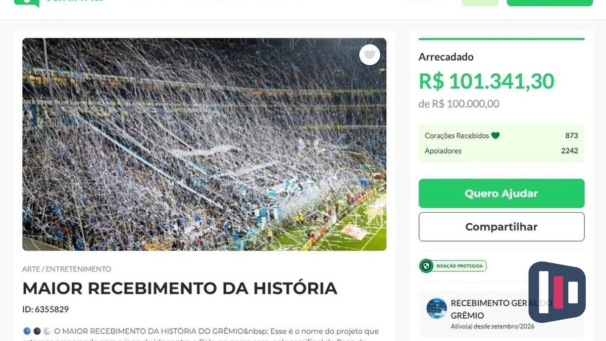 Torcida do Grêmio arrecada R$ 100 mil para festa na semifinal da Copa do Brasil