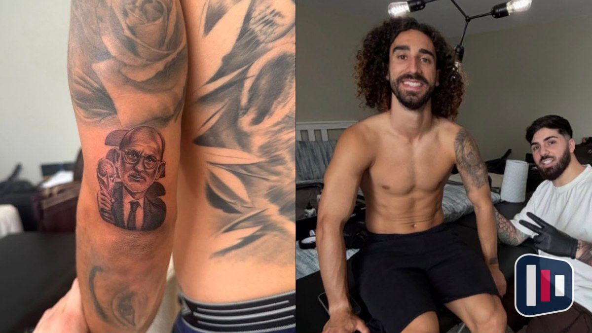 Cucurella tatua rosto de De la Fuente após título mundial pela Espanha